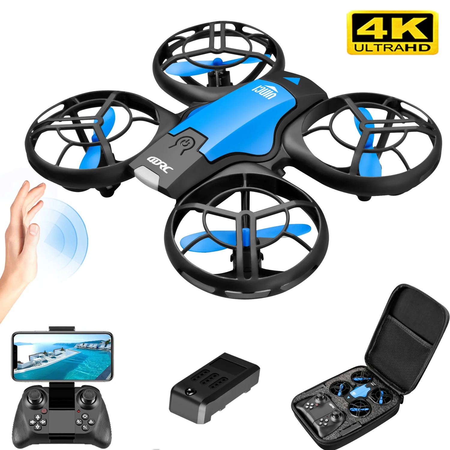 Nouveau mini drone V8 4K profe - Rc Helicopter Case avis et prix